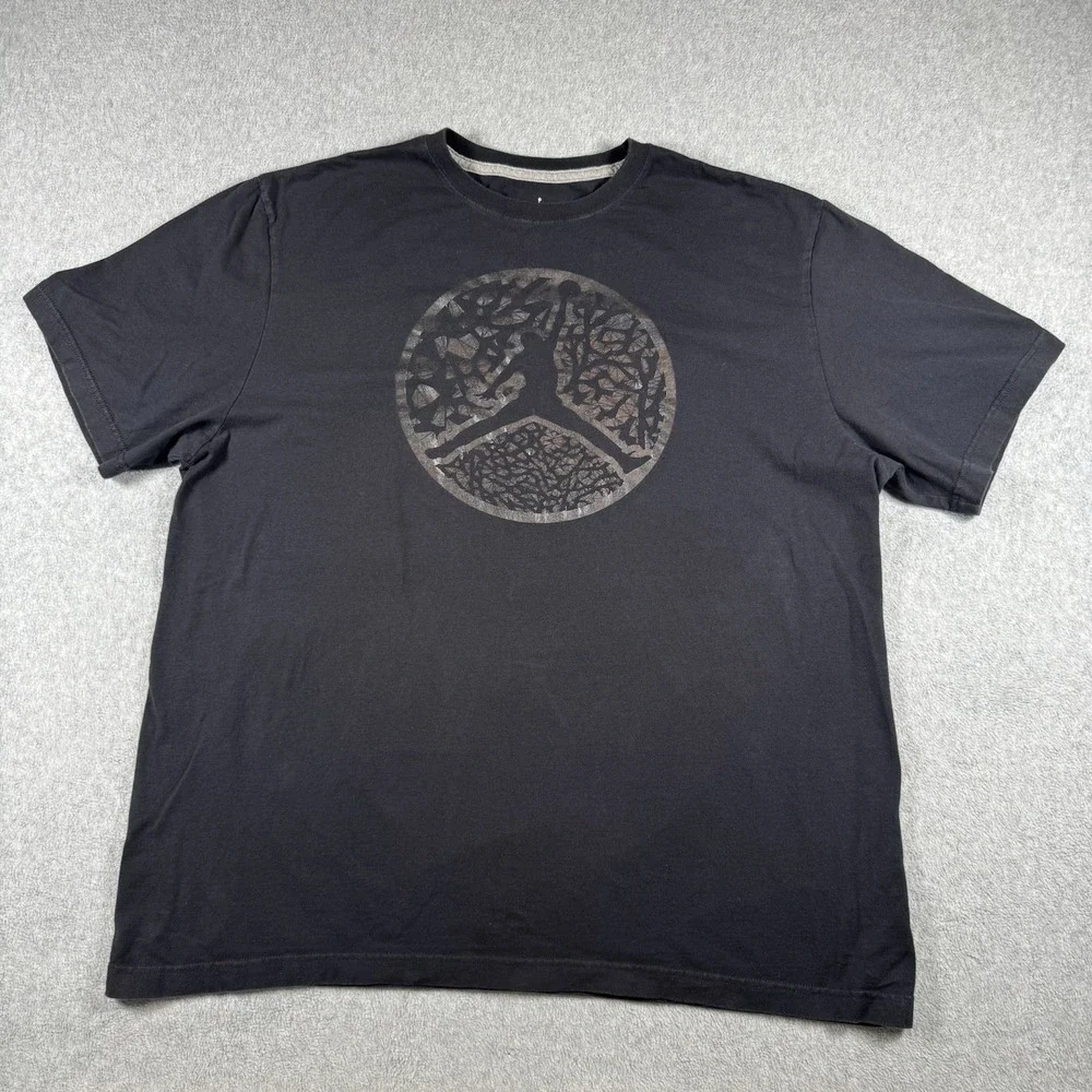 Jordan Jumpman Graphic T Shirt Black Distressed Basketball Nike Men's XXL